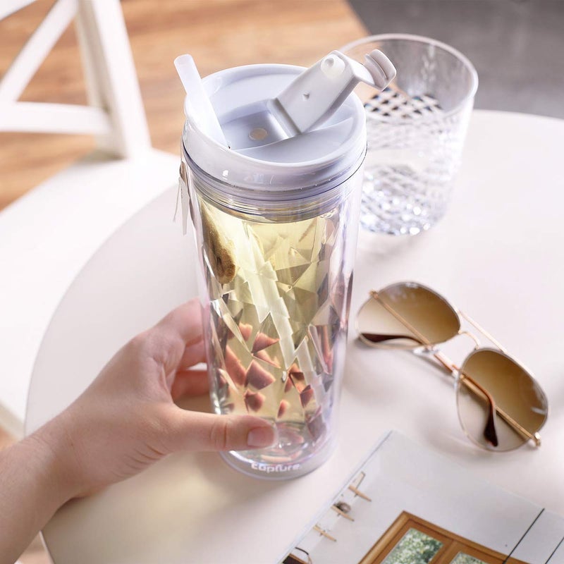 Cupture Crystal Click & Seal Shake Tumbler Cup for Hot or Cold Drinks - 22 oz (Clear Diamond) - Image 5